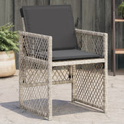 Tuinstoelen 4 st poly rattan lichtgrijs inklapbaar