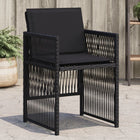 Garden chairs 4 pcs with cushions poly rattan black