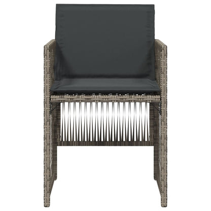 Tuinstoelen 4 st met kussens poly rattan grijs