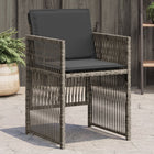 Garden chairs 4 pcs with cushions poly rattan grey