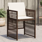 Tuinstoelen 4 st poly rattan bruin met kussens