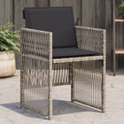 Garden chairs 4 pcs with cushions poly rattan light grey