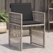 Tuinstoelen 4 stuks poly rattan lichtgrijs met kussens