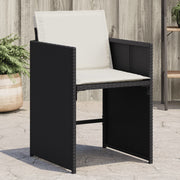 Tuinstoelen 4 stuks poly rattan zwart met kussens