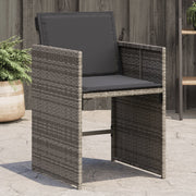 Tuinstoelen 4 st poly rattan grijs met kussens