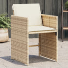 Garden chairs 4 pcs with cushions poly rattan beige