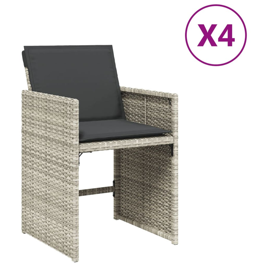 Tuinstoelen Met Kussens Poly Rattan Lichtgrijs