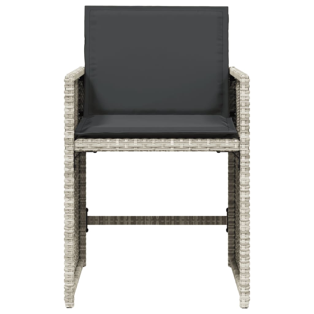 Tuinstoelen Met Kussens Poly Rattan Lichtgrijs