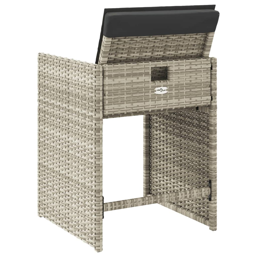 Tuinstoelen Met Kussens Poly Rattan Lichtgrijs