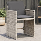 Tuinstoelen 4 st poly rattan lichtgrijs met kussens