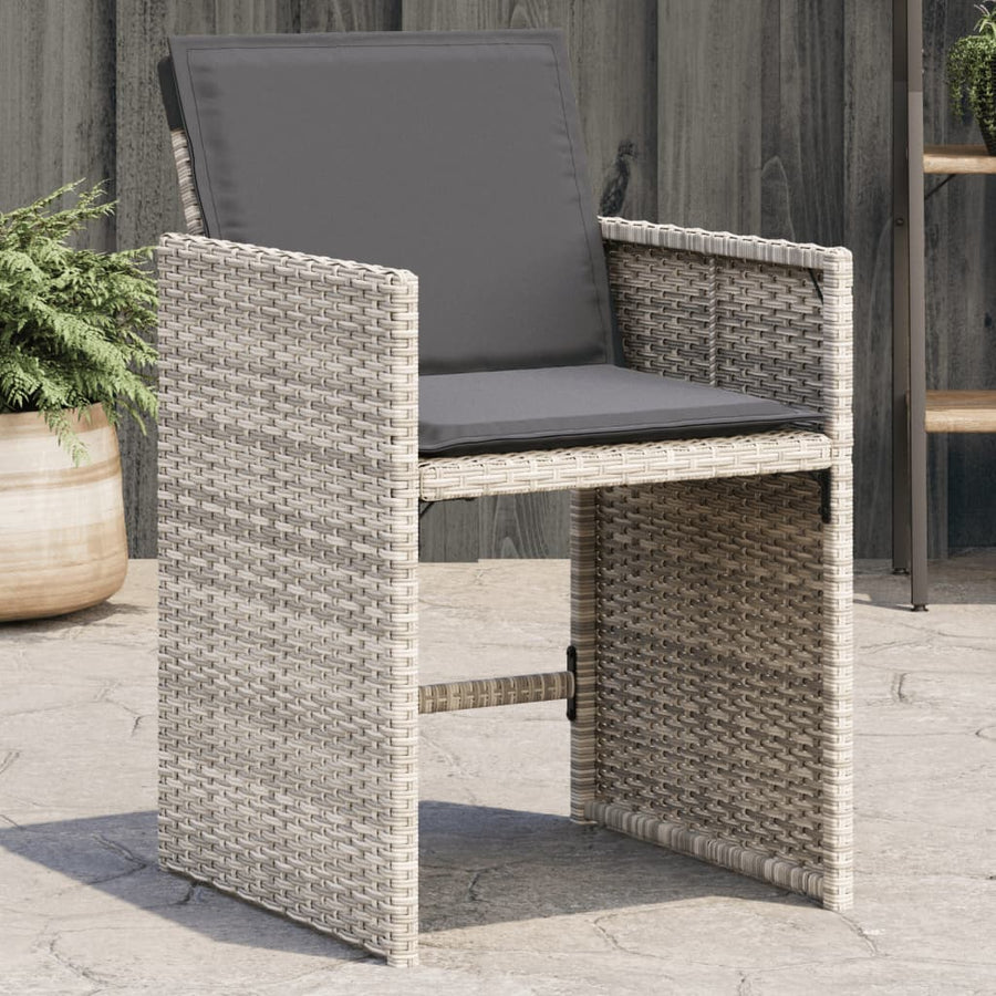 Tuinstoelen Met Kussens Poly Rattan Lichtgrijs