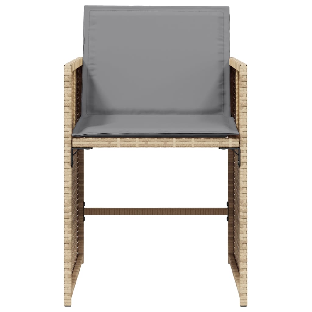 Tuinstoelen 4 St Met Kussens Poly Rattan Gemengd Beige