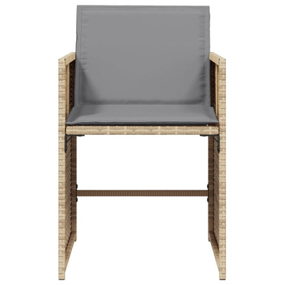 Tuinstoelen 4 St Met Kussens Poly Rattan Gemengd Beige