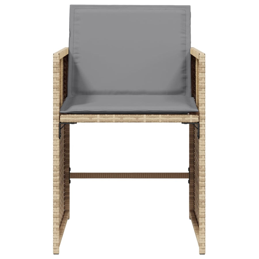 Tuinstoelen 4 St Met Kussens Poly Rattan Gemengd Beige