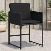 Tuinstoelen 4 stuks poly rattan zwart met kussens