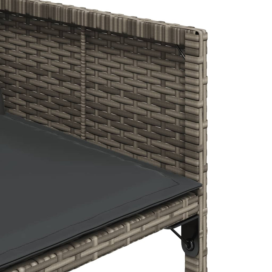 Tuinstoelen 4 st met kussens poly rattan grijs
