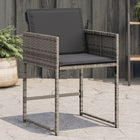 Garden chairs 4 pcs with cushions poly rattan grey
