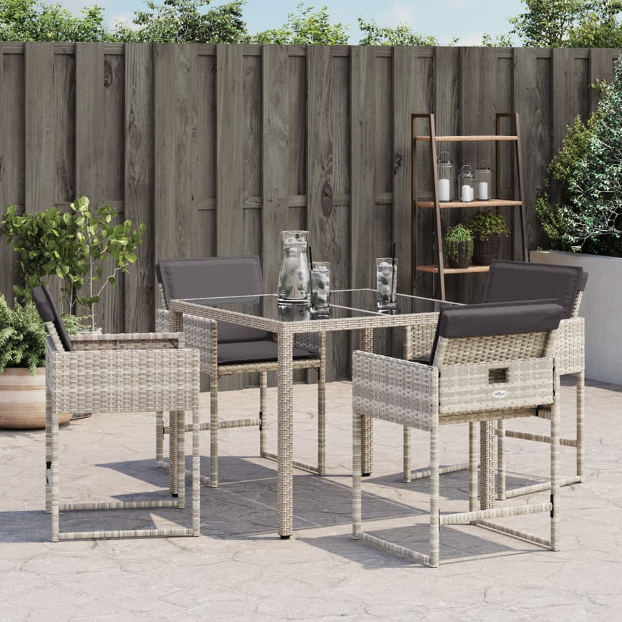 Tuinstoelen Met Kussens Poly Rattan Lichtgrijs
