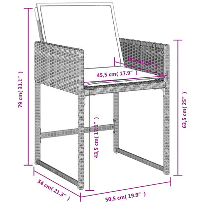 Tuinstoelen Met Kussens Poly Rattan Lichtgrijs