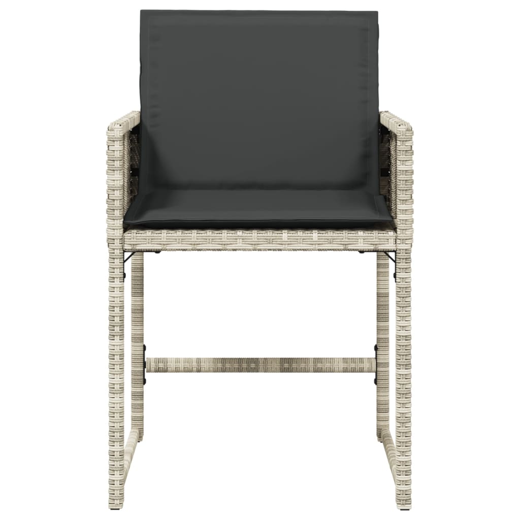 Tuinstoelen Met Kussens Poly Rattan Lichtgrijs