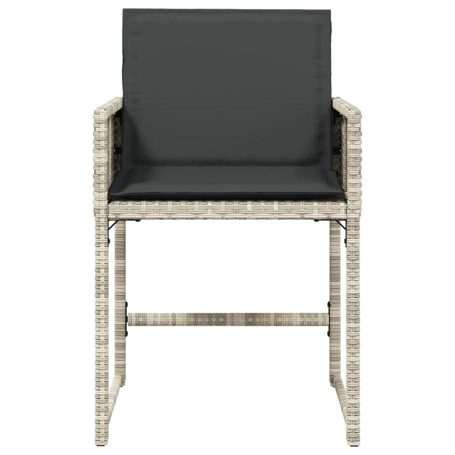 Tuinstoelen Met Kussens Poly Rattan Lichtgrijs