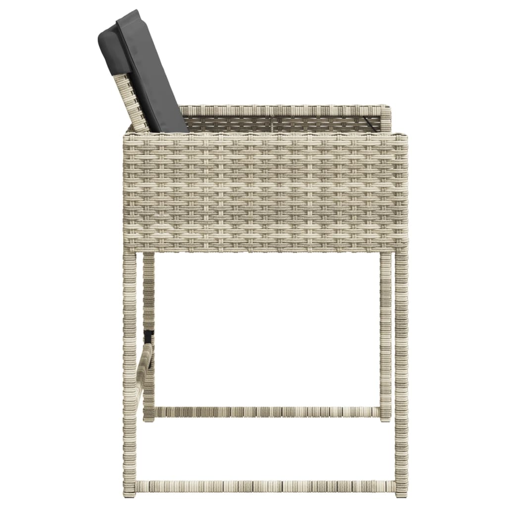 Tuinstoelen Met Kussens Poly Rattan Lichtgrijs