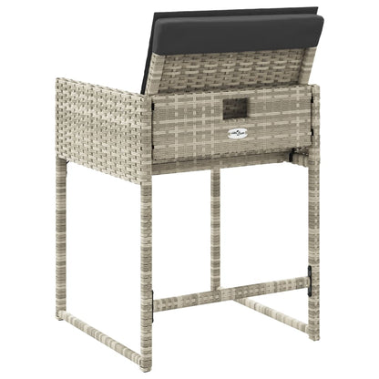 Tuinstoelen Met Kussens Poly Rattan Lichtgrijs