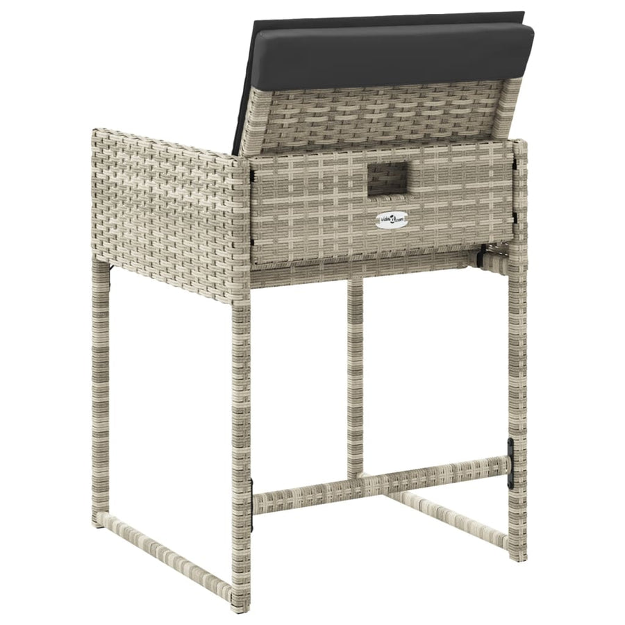 Tuinstoelen Met Kussens Poly Rattan Lichtgrijs