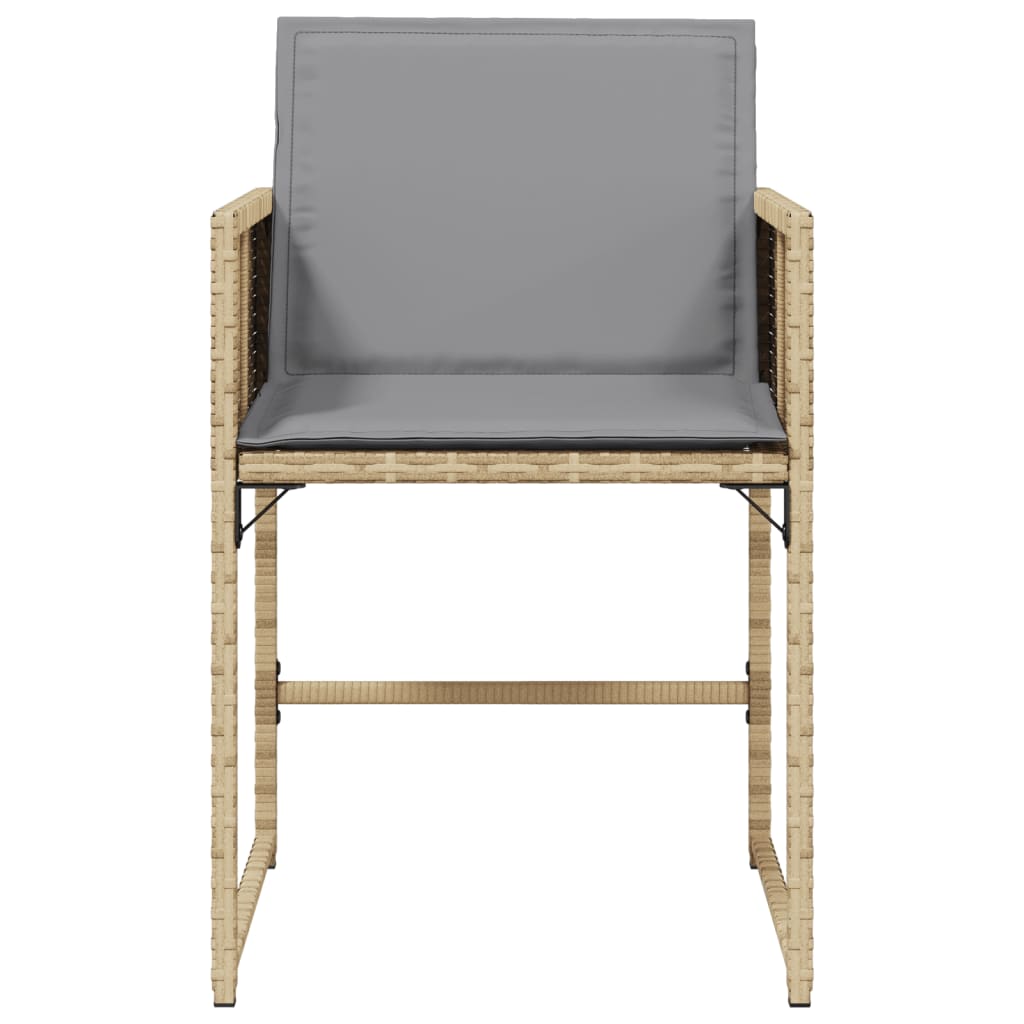 Tuinstoelen 4 St Met Kussens Poly Rattan Gemengd Beige
