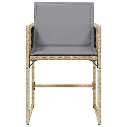 Tuinstoelen 4 St Met Kussens Poly Rattan Gemengd Beige