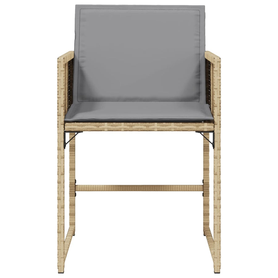 Tuinstoelen 4 St Met Kussens Poly Rattan Gemengd Beige