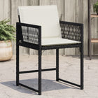 Garden chairs 4 pcs with cushions poly rattan black