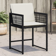 Tuinstoelen 4 st poly rattan zwart 50,5x54x79 cm