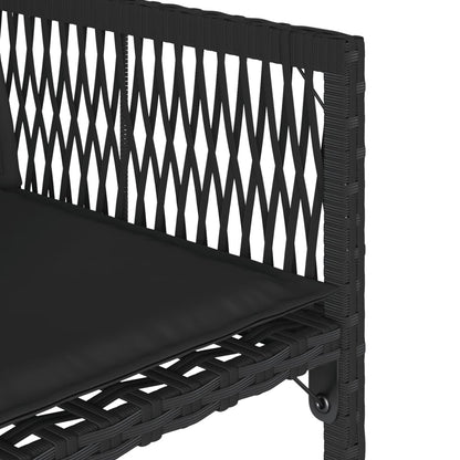 Tuinstoelen 4 st met kussens poly rattan zwart