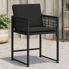 Garden chairs 4 pcs with cushions poly rattan black