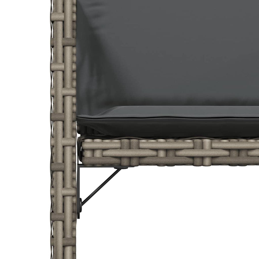 Tuinstoelen 4 st met kussens poly rattan grijs