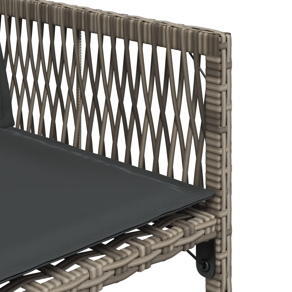 Tuinstoelen 4 st met kussens poly rattan grijs