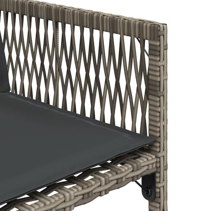 Tuinstoelen 4 st met kussens poly rattan grijs