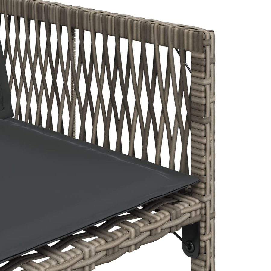 Tuinstoelen 4 st met kussens poly rattan grijs