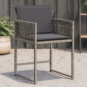 Tuinstoelen 4 stuks poly rattan grijs met kussens