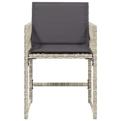 Tuinstoelen 4 st met kussens poly rattan lichtgrijs