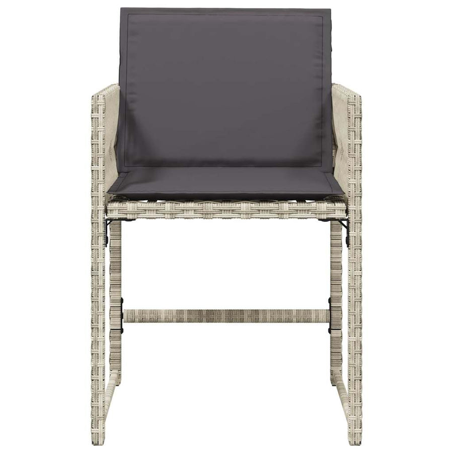 Tuinstoelen 4 st met kussens poly rattan lichtgrijs