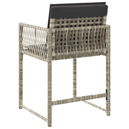 Tuinstoelen 4 st met kussens poly rattan lichtgrijs