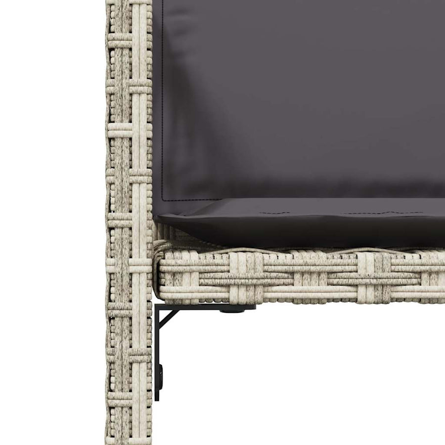 Tuinstoelen 4 st met kussens poly rattan lichtgrijs