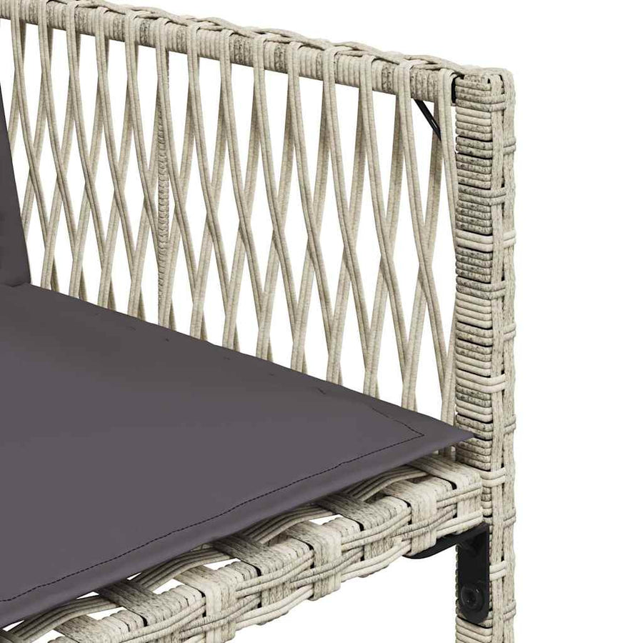 Tuinstoelen 4 st met kussens poly rattan lichtgrijs