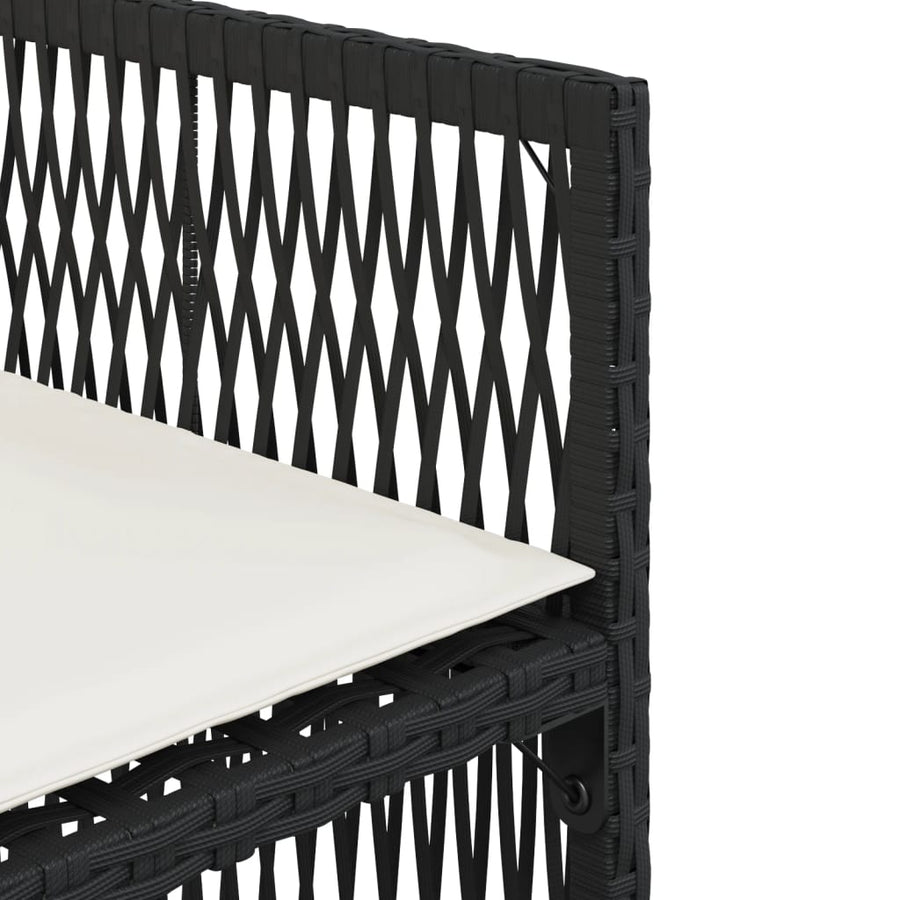 Tuinstoelen 4 st met kussens poly rattan zwart