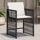 Garden chairs 4 pcs with cushions poly rattan black