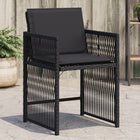 Garden chairs 4 pcs with cushions poly rattan black