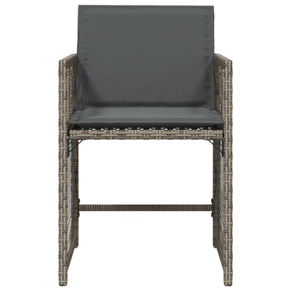 Tuinstoelen 4 st met kussens poly rattan grijs
