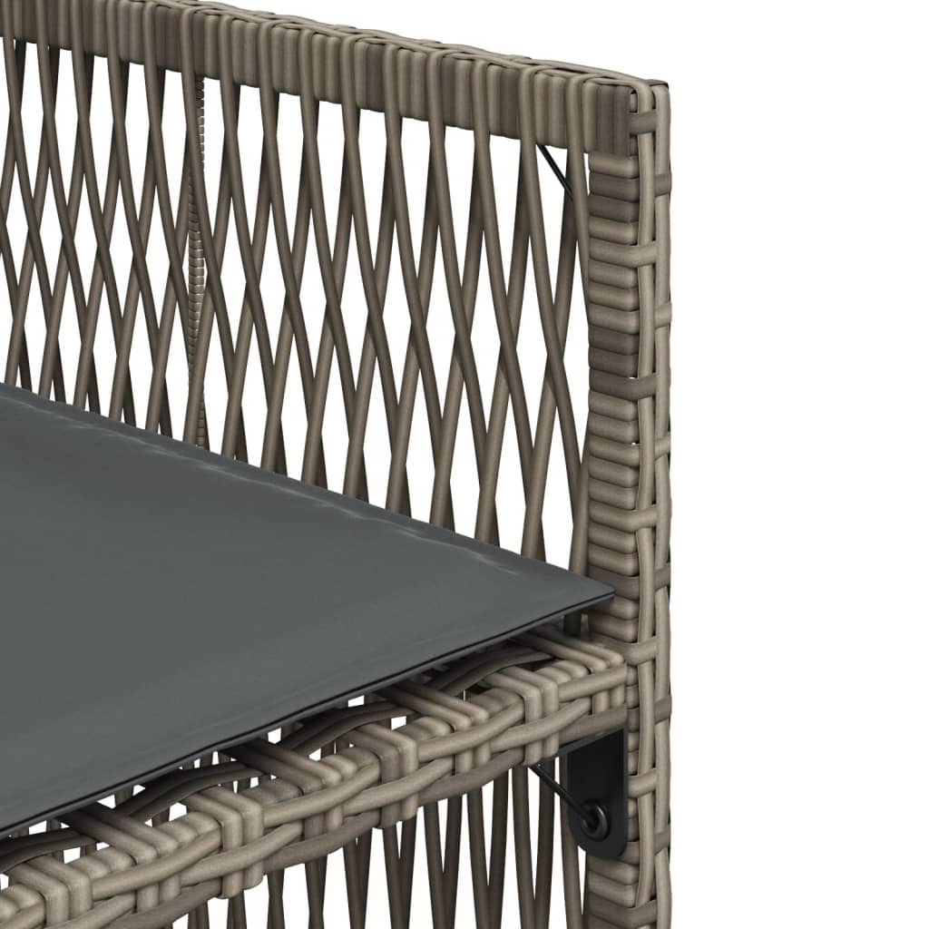 Tuinstoelen 4 st met kussens poly rattan grijs